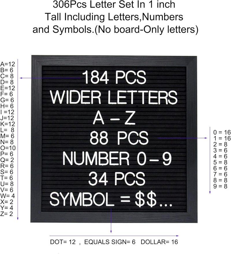 G GAMIT Felt Letter Board Letters Set, 306pcs 1inch Wider Letters Only（No Board） - Image 2